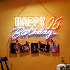 Personalized Happy Birthday Neon With Year